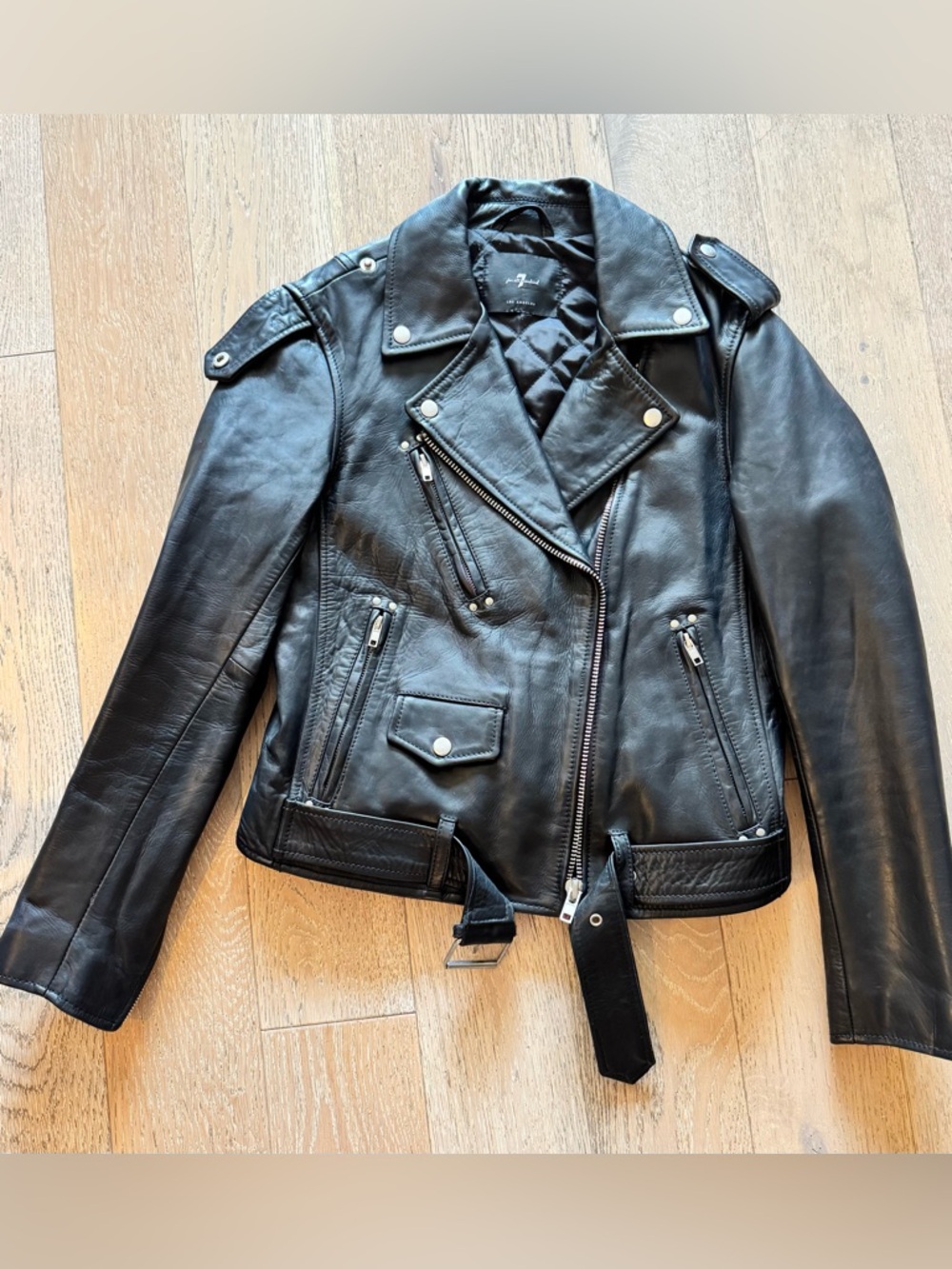 7 For All Mankind Black Leather Moto Biker Jacket

 high quality leather jacket
